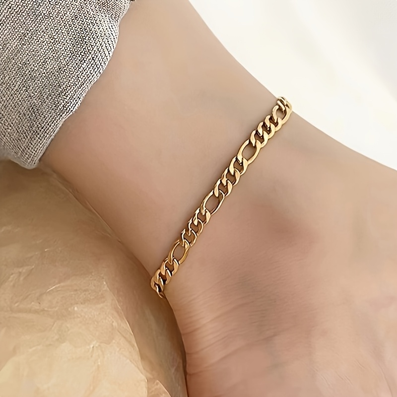 Women's Elegant Golden Stainless Steel Chain Anklet